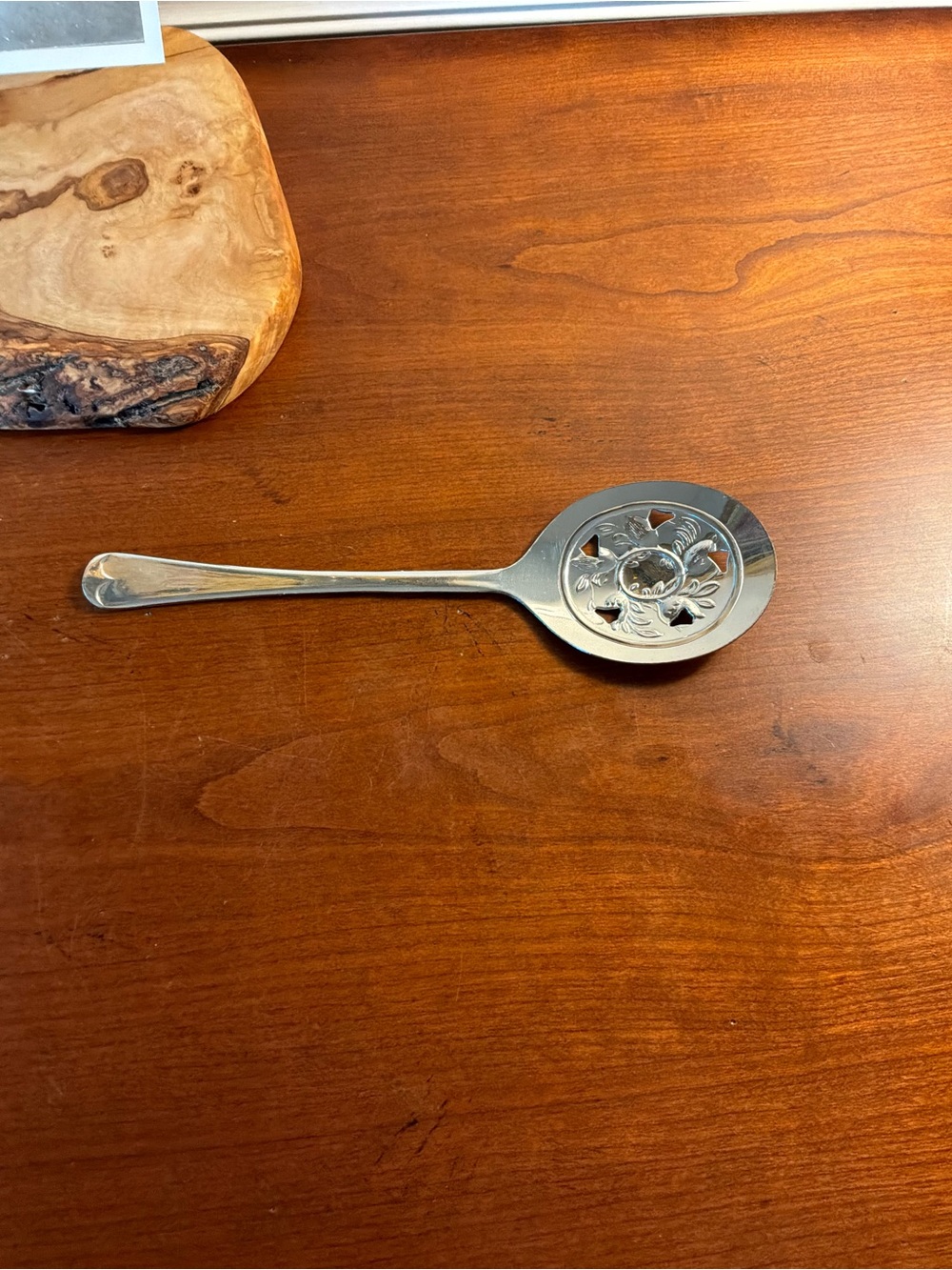 Sheffield Silver Plated Slotted Serving Spoon - Elegant Draining Spoon England